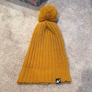 Cozy Mustard Monday Night Brewing Knit Pom-Pom Beanie